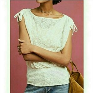 Anthropologie Deletta Loretta Sheer Lace Blouse